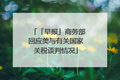 「早报」商务部回应美与有关国家关税谈判情况