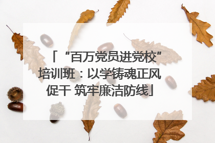“百万党员进党校”培训班：以学铸魂正风促干 筑牢廉洁防线
