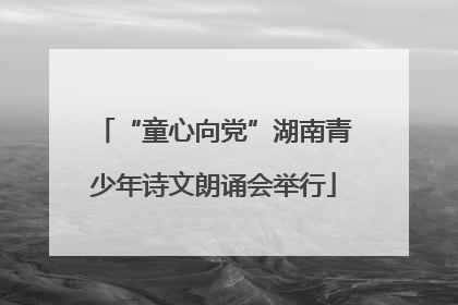 “童心向党”湖南青少年诗文朗诵会举行