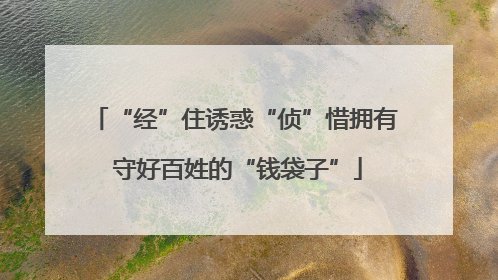 “经”住诱惑“侦”惜拥有 守好百姓的“钱袋子”