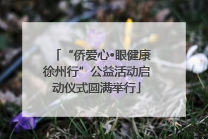 “侨爱心•眼健康徐州行”公益活动启动仪式圆满举行