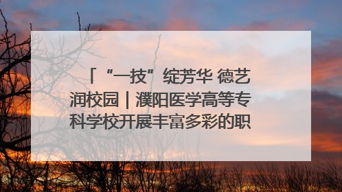 “一技”绽芳华 德艺润校园｜濮阳医学高等专科学校开展丰富多彩的职业教育活动周主题活动