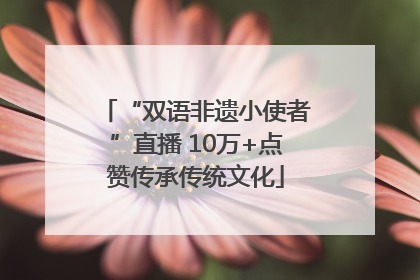 “双语非遗小使者”直播 10万+点赞传承传统文化