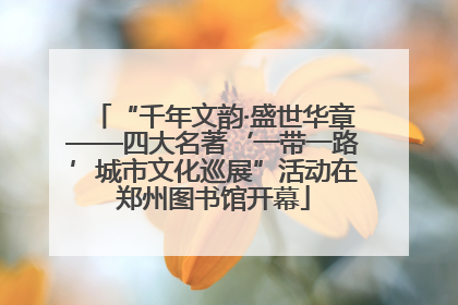 “千年文韵·盛世华章——四大名著‘一带一路’城市文化巡展”活动在郑州图书馆开幕
