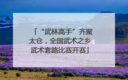 “武林高手”齐聚太仓，全国武术之乡武术套路比赛开赛