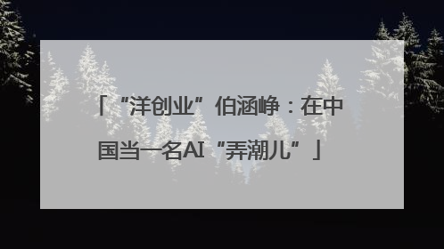 “洋创业”伯涵峥：在中国当一名AI“弄潮儿”