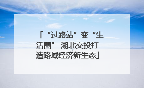 “过路站”变“生活圈” 湖北交投打造路域经济新生态