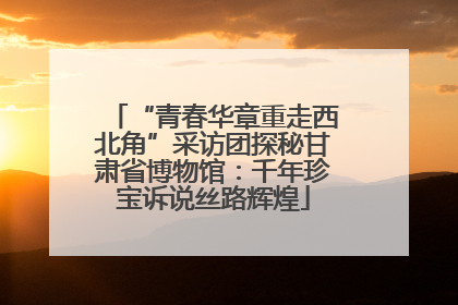 “青春华章重走西北角”采访团探秘甘肃省博物馆：千年珍宝诉说丝路辉煌