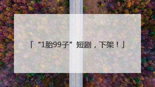 “1胎99子”短剧，下架！
