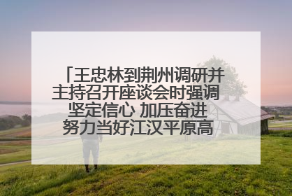 王忠林到荆州调研并主持召开座谈会时强调 坚定信心 加压奋进 努力当好江汉平原高质量发展排头兵