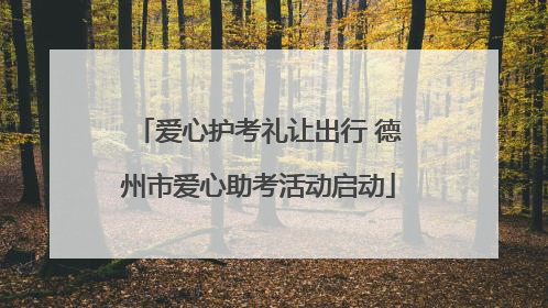 爱心护考礼让出行 德州市爱心助考活动启动
