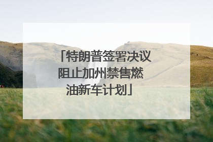 特朗普签署决议 阻止加州禁售燃油新车计划