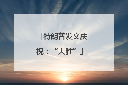 特朗普发文庆祝：“大胜”