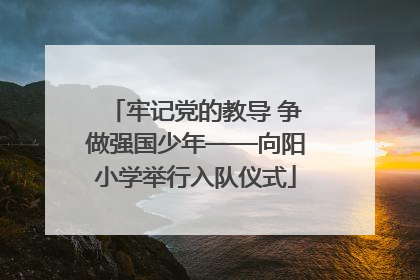 牢记党的教导 争做强国少年——向阳小学举行入队仪式
