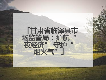 甘肃省临泽县市场监管局：护航“夜经济” 守护“烟火气”