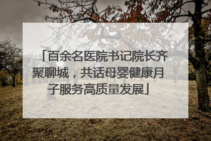 百余名医院书记院长齐聚聊城，共话母婴健康月子服务高质量发展