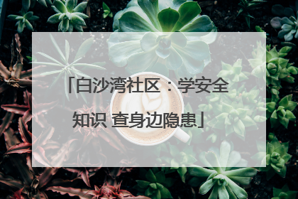 白沙湾社区：学安全知识 查身边隐患