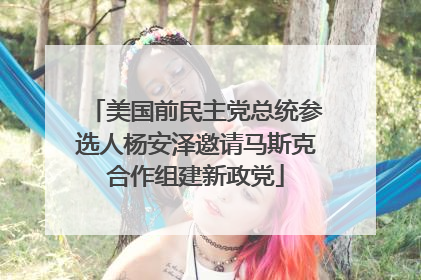美国前民主党总统参选人杨安泽邀请马斯克合作组建新政党