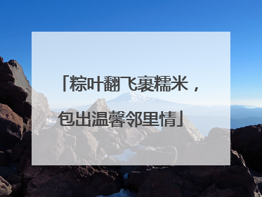 粽叶翻飞裹糯米，包出温馨邻里情