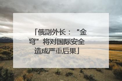 俄副外长：“金穹”将对国际安全造成严重后果