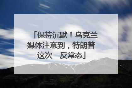 保持沉默！乌克兰媒体注意到，特朗普这次一反常态