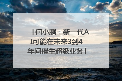 何小鹏：新一代AI可能在未来3到4年间催生超级业务