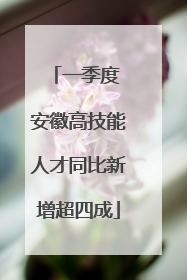 一季度 安徽高技能人才同比新增超四成