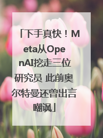 下手真快！Meta从OpenAI挖走三位研究员 此前奥尔特曼还曾出言嘲讽