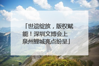 世遗绽放，版权赋能！深圳文博会上 泉州鲤城亮点纷呈