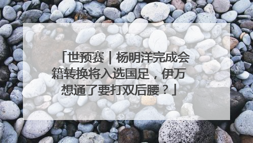 世预赛｜杨明洋完成会籍转换将入选国足，伊万想通了要打双后腰？