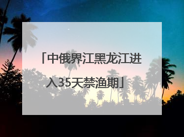 中俄界江黑龙江进入35天禁渔期