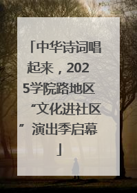 中华诗词唱起来，2025学院路地区“文化进社区”演出季启幕