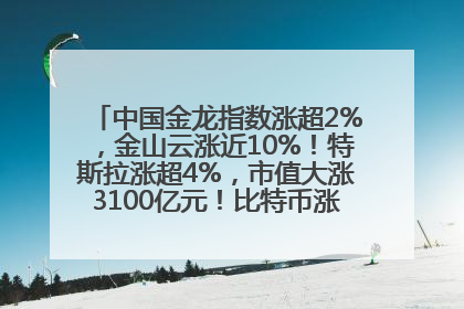 中国金龙指数涨超2%，金山云涨近10%！特斯拉涨超4%，市值大涨3100亿元！比特币涨回11万美元关口