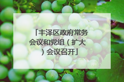 丰泽区政府常务会议和党组（扩大）会议召开