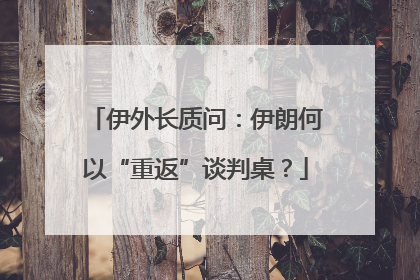 伊外长质问：伊朗何以“重返”谈判桌？