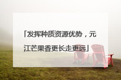发挥种质资源优势，元江芒果香更长走更远