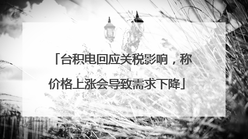 台积电回应关税影响，称价格上涨会导致需求下降