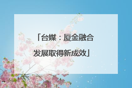 台媒：厦金融合发展取得新成效