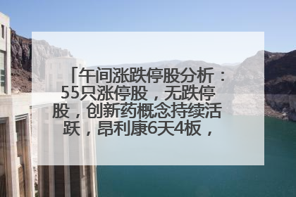 午间涨跌停股分析：55只涨停股，无跌停股，创新药概念持续活跃，昂利康6天4板，众生药业2连板