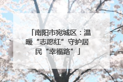南阳市宛城区：温暖“志愿红”守护居民“幸福路”