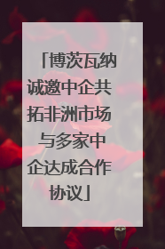博茨瓦纳诚邀中企共拓非洲市场 与多家中企达成合作协议