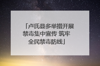 卢氏县多举措开展禁毒集中宣传 筑牢全民禁毒防线