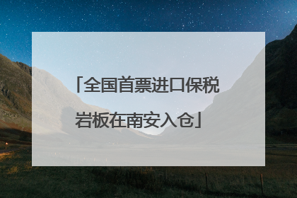 全国首票进口保税岩板在南安入仓