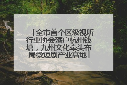 全市首个区级视听行业协会落户杭州钱塘，九州文化牵头布局微短剧产业高地