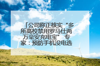 公司称正核实“多所高校禁用罗马仕两万毫安充电宝” 专家：预防手机没电选中等体积产品即可