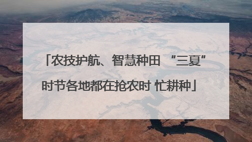 农技护航、智慧种田 “三夏”时节各地都在抢农时 忙耕种