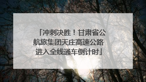 冲刺决胜！甘肃省公航旅集团天庄高速公路进入全线通车倒计时
