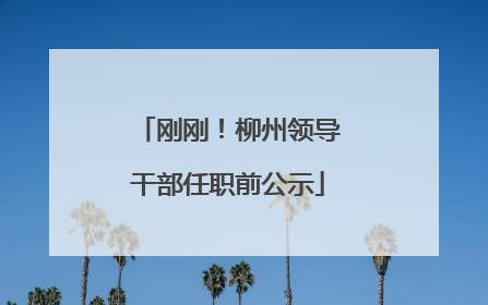 刚刚！柳州领导干部任职前公示