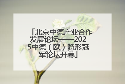 北京中德产业合作发展论坛——2025中德（欧）隐形冠军论坛开幕