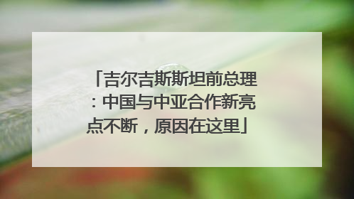 吉尔吉斯斯坦前总理：中国与中亚合作新亮点不断，原因在这里